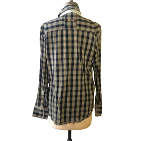 English Laundry Blaque label by Christopher Wicks 100% cotton checkered shirt - Picture 2 of 16